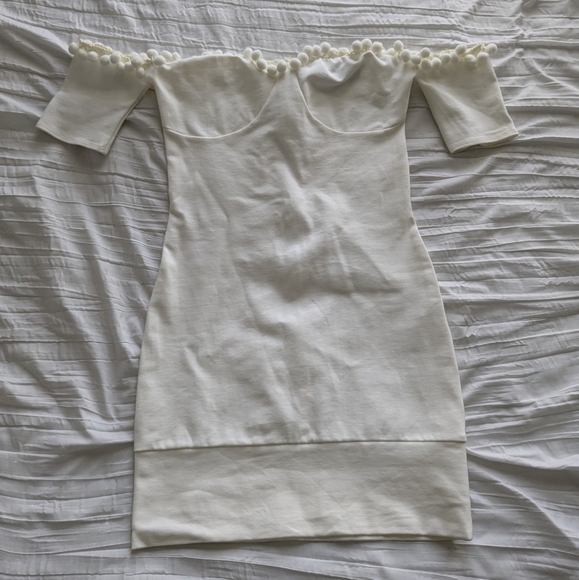 For Love & Lemons Caliente white off the shoulder mini dress size S - Picture 3 of 4